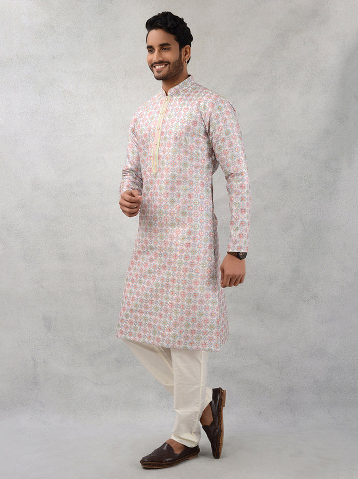 Men’s Cream Kurta Pajama for Wedding Functions