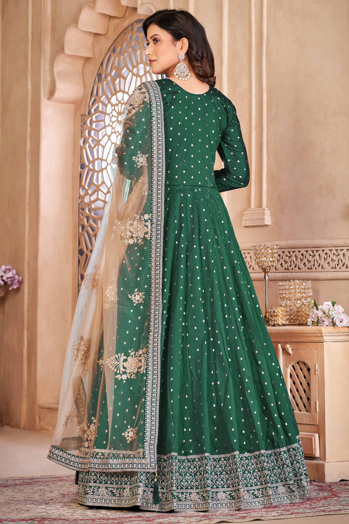 Stunning green salwar kameez showcasing intricate detailing for weddings and celebrations.