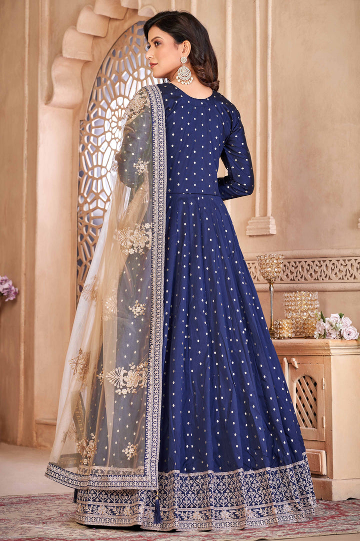 Stunning blue salwar kameez showcasing intricate detailing for weddings and celebrations.