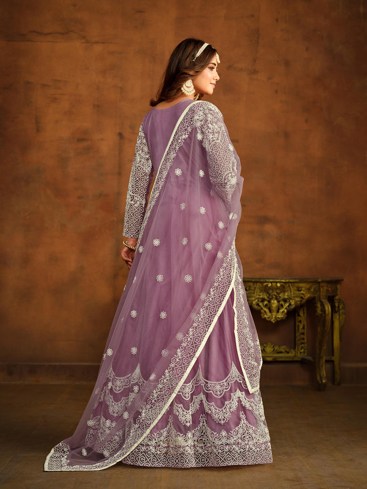 Stunning light purple salwar kameez showcasing intricate detailing for weddings and celebrations.