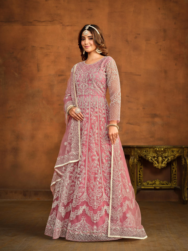 Chic pink salwar kameez designed for modern women, perfect for celebrations.