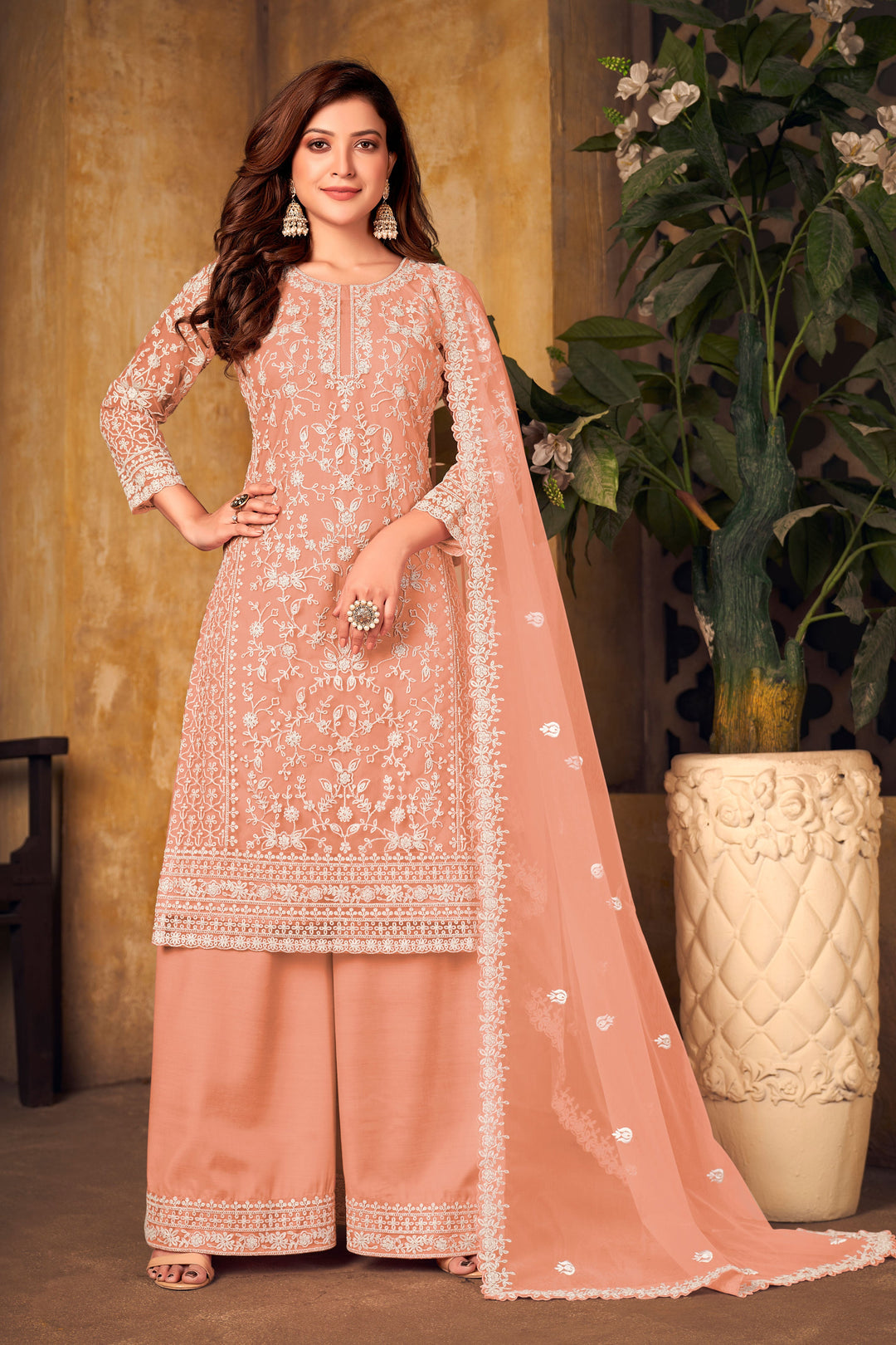 Charming peach salwar kameez set, USA women’s ethnic wear