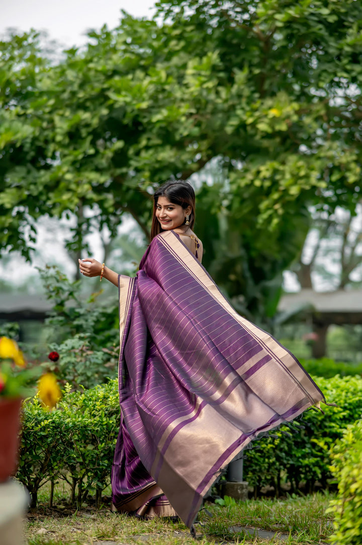 Beautiful sea-blue Banarasi saree with rich zari design, perfect for traditional and cultural events.