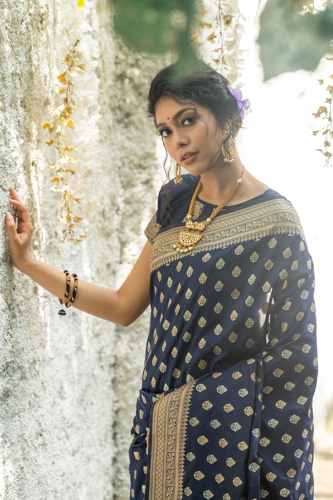 Banarasi Katan silk saree with luxurious zari weaving, perfect for festive occasions