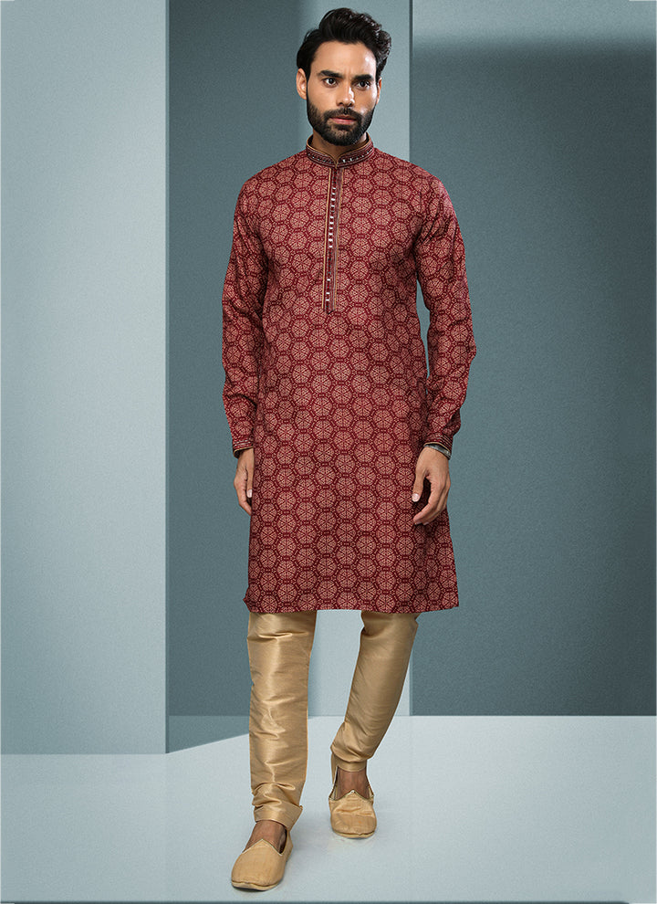 Maroon Cotton Premium Kurta Pajama | An Ultimate Expression of Sophistication & Class