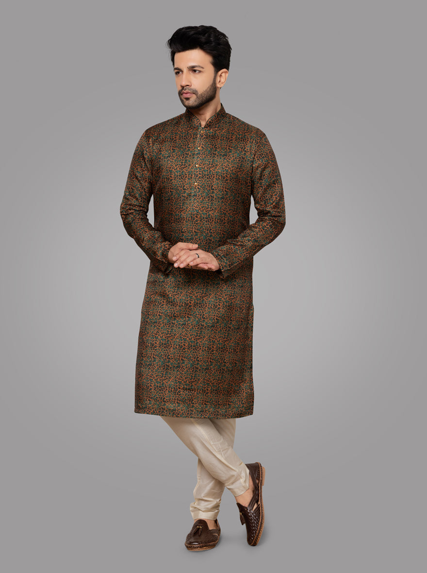 Make a statement at events with this stylish Green Kurta Pajama set.