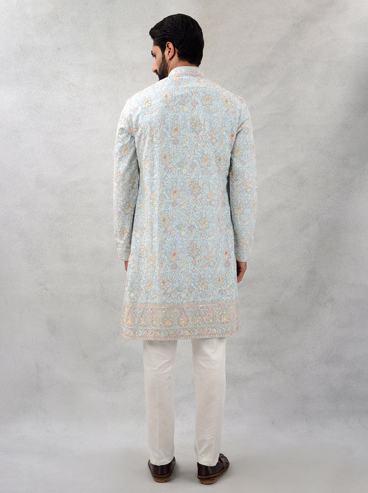 Comfortable and elegant sky blue kurta for cultural events.