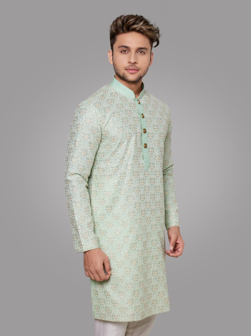 Celebrate in sophistication with this beautifully crafted kurta pajama, tailored for modern festivities.