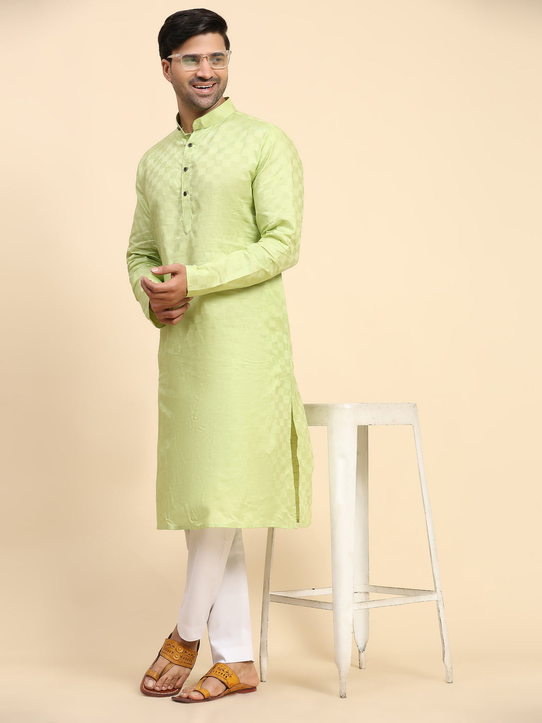 Comfortable pure cotton men's kurta pajama set for celebrations