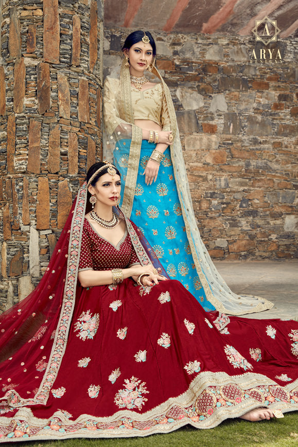 Sky Blue Lehenga Choli Set for Women | Bridal Lehenga Choli