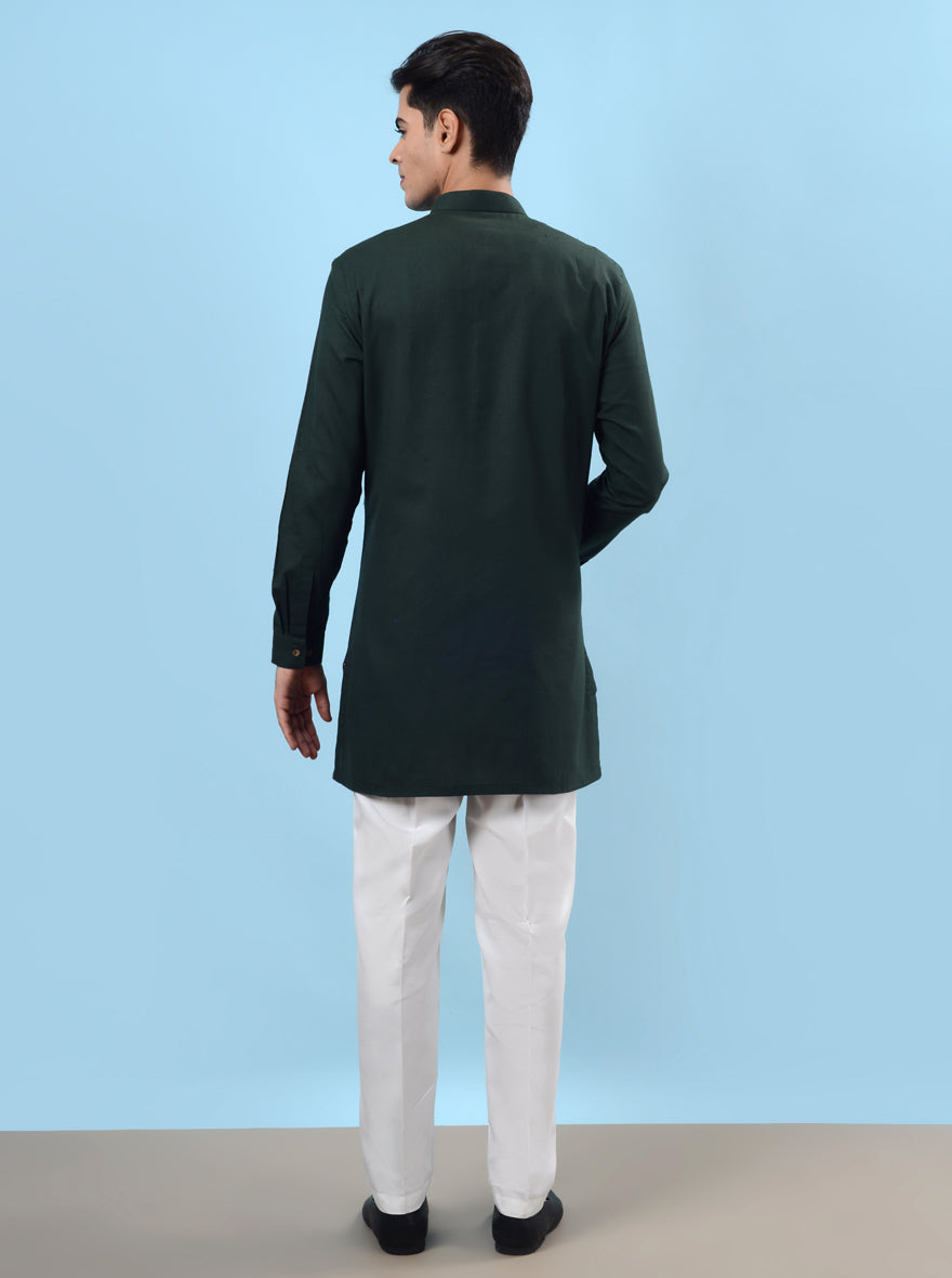 Unique green kurta pajama for men, ideal for celebrations and events in the USA.