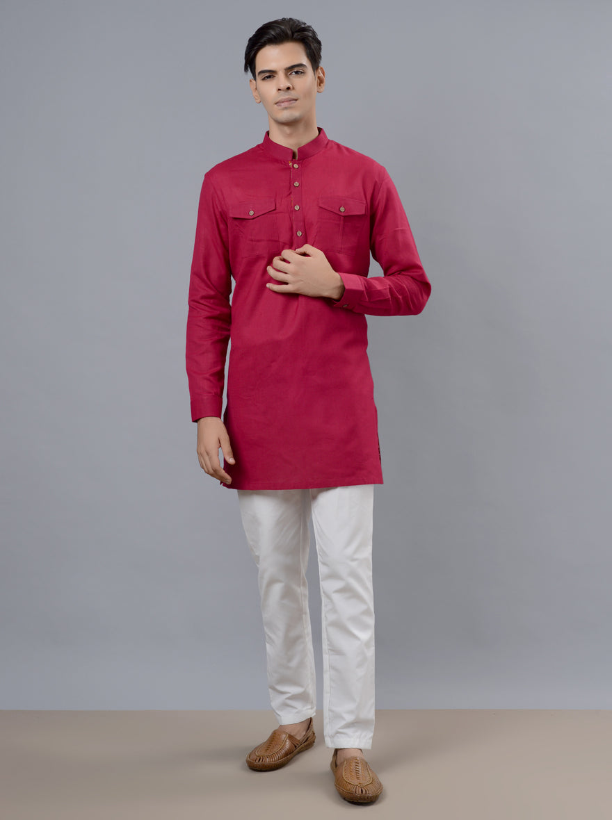 Elegant pink kurta pajama for men, adding a stylish touch to your festive wardrobe in the USA.