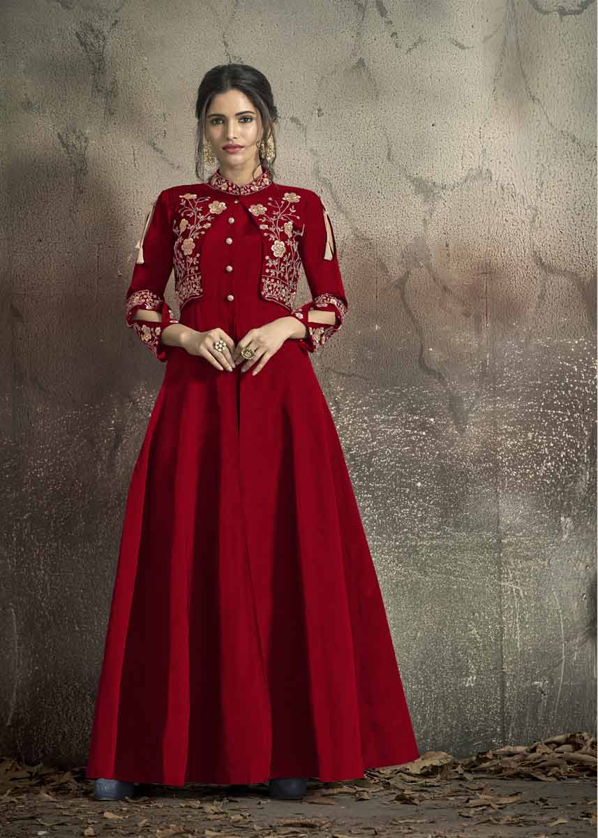 Elegant Embroidered Taffeta Dress | Three-Quarter Sleeves for Every Occasion