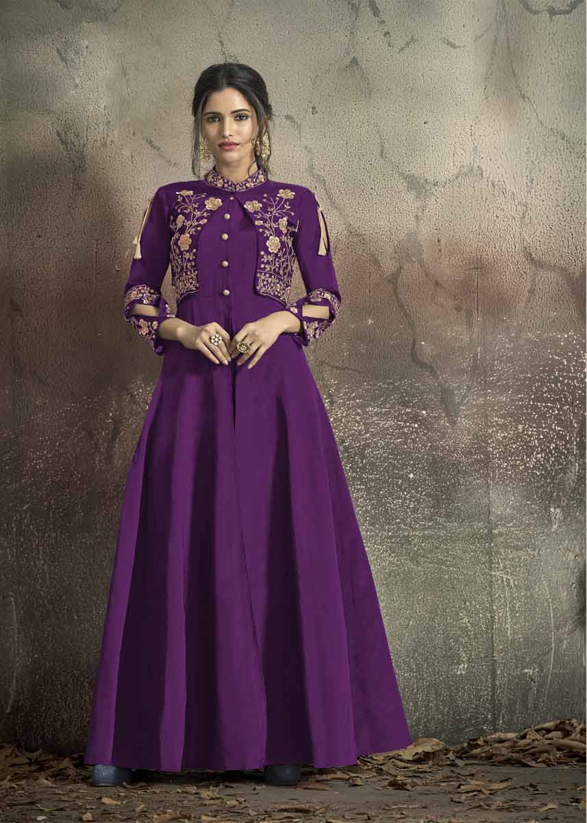 Elegant Embroidered Taffeta Dress | Three-Quarter Sleeves for Every Occasion