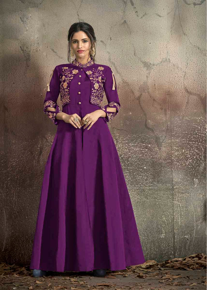 Elegant Embroidered Taffeta Dress | Three-Quarter Sleeves for Every Occasion