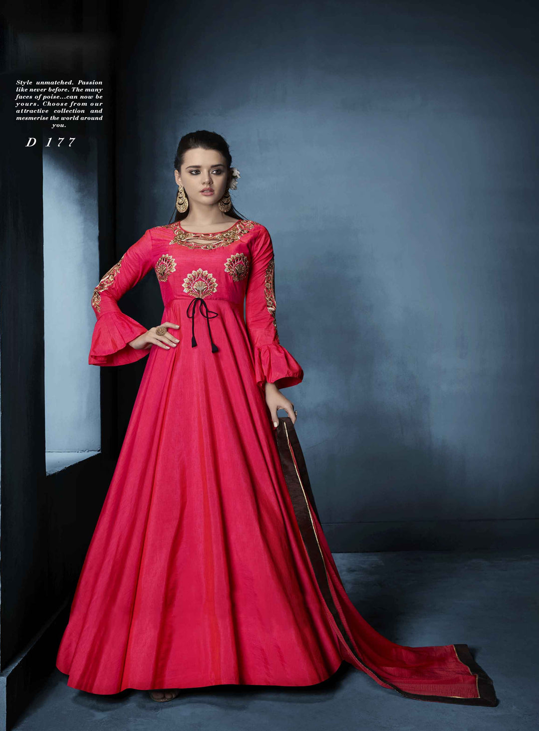 Stylish Taffeta Pink Gown Featuring Dull Santoon Bottom | Highlighting a Stunning