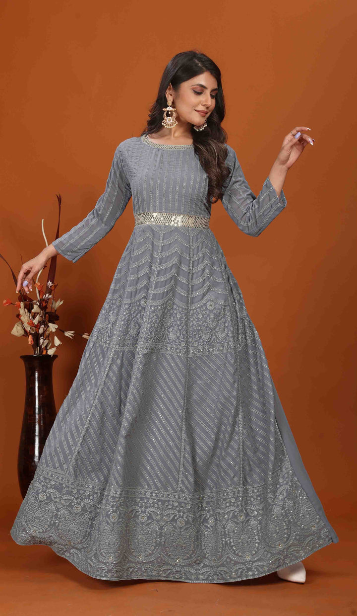 Fox Anarkali Gown | Heavy Embroidery & Najmin Lace Dupatta for festivals