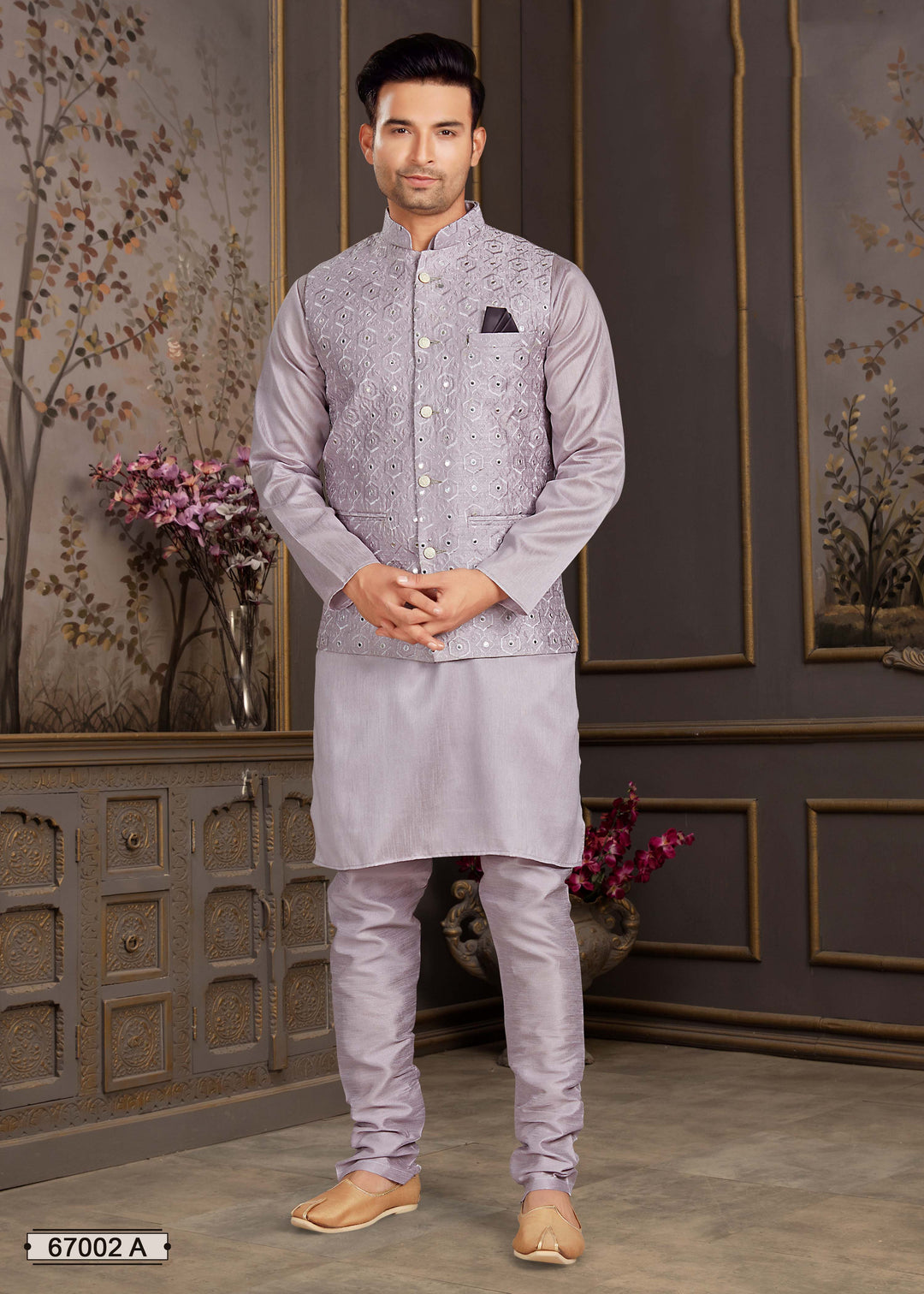 Estela Silk Jacket Kurta Pajama Set | Traditional Indian Wear Collection