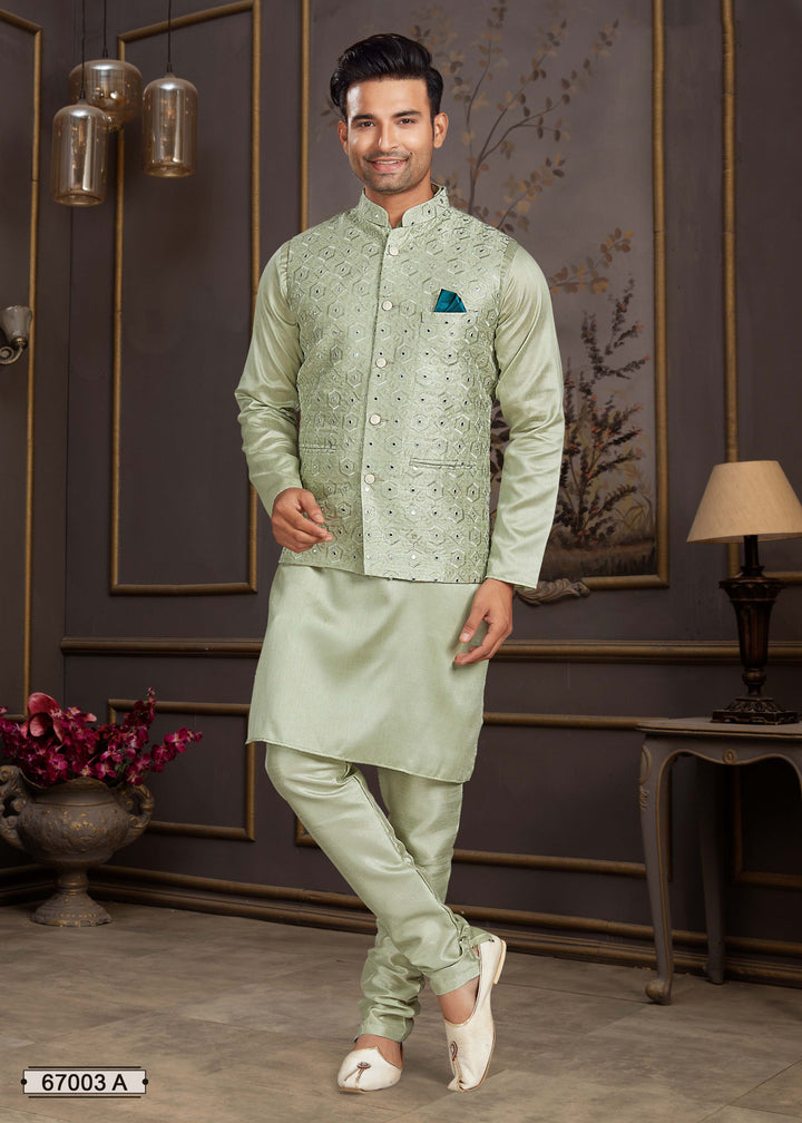 Estela Silk Jacket Kurta Pajama Set | Traditional Indian Wear Collection