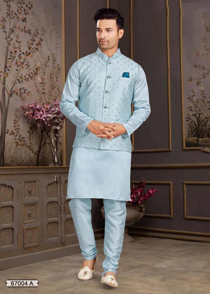 Estela Silk Jacket Kurta Pajama Set | Traditional Indian Wear Collection