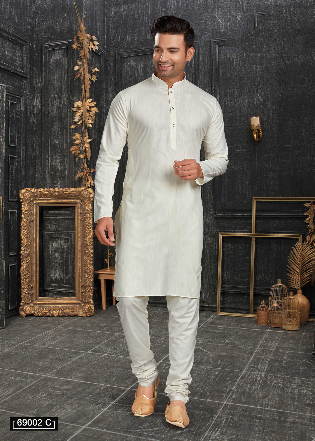 Malai Silk Kurta Pajama for Men | Digital Print & Silk Mastani Bottom