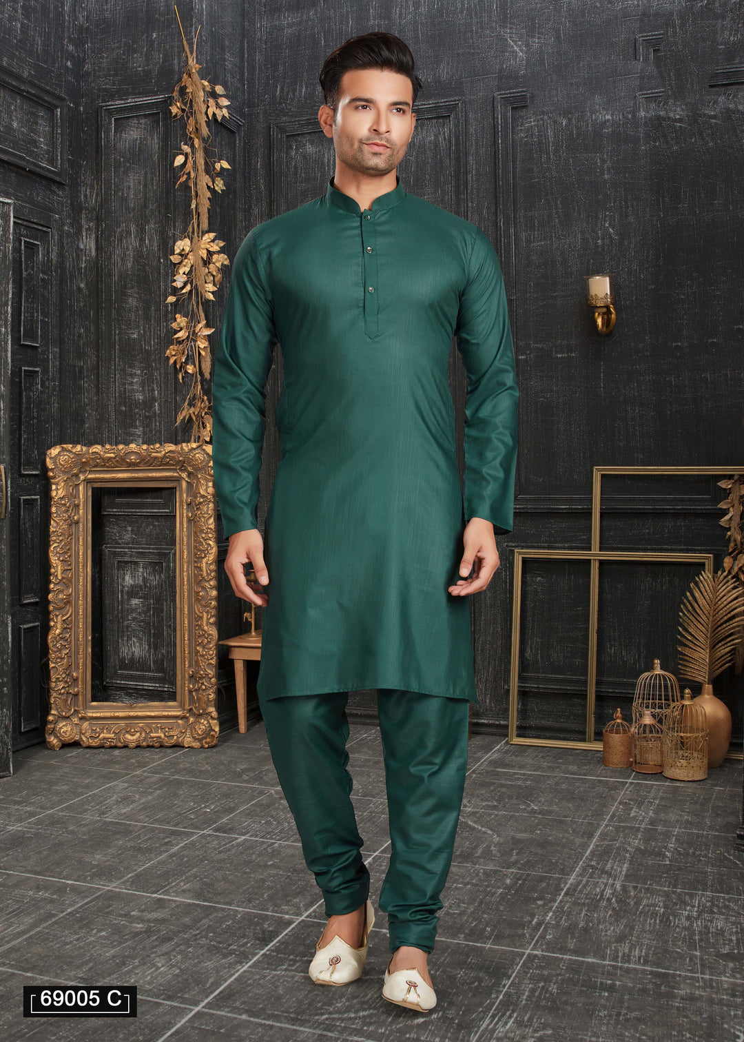 Malai Silk Kurta Pajama for Men | Digital Print & Silk Mastani Bottom