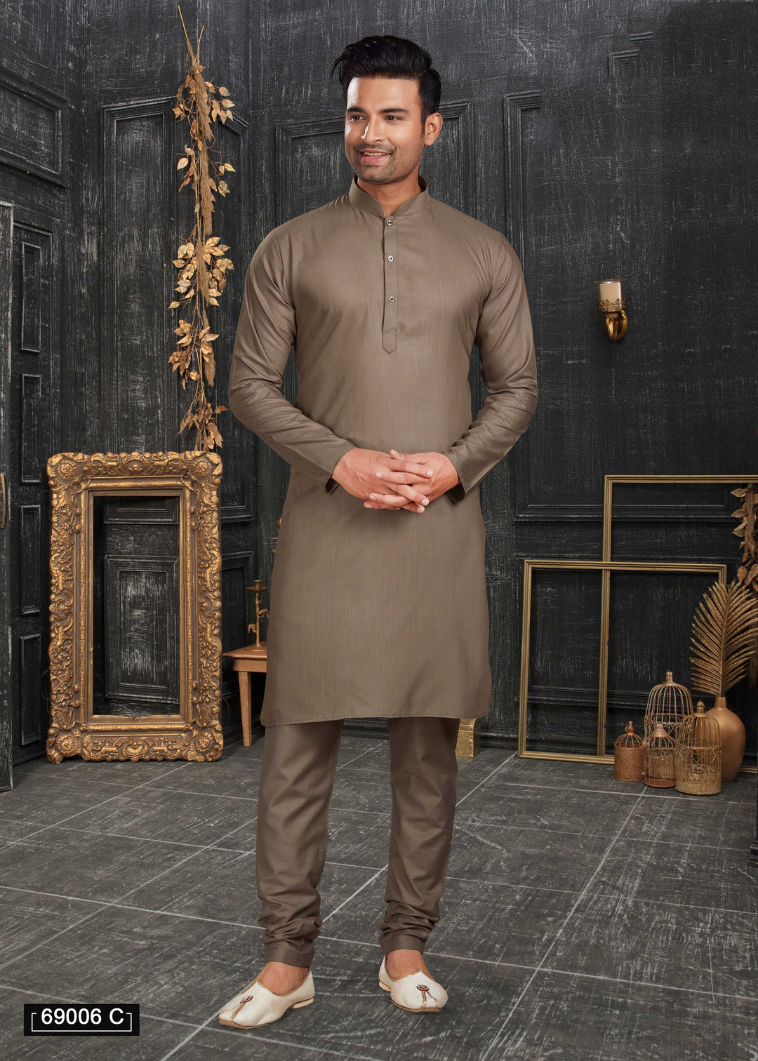 Malai Silk Kurta Pajama for Men | Digital Print & Silk Mastani Bottom