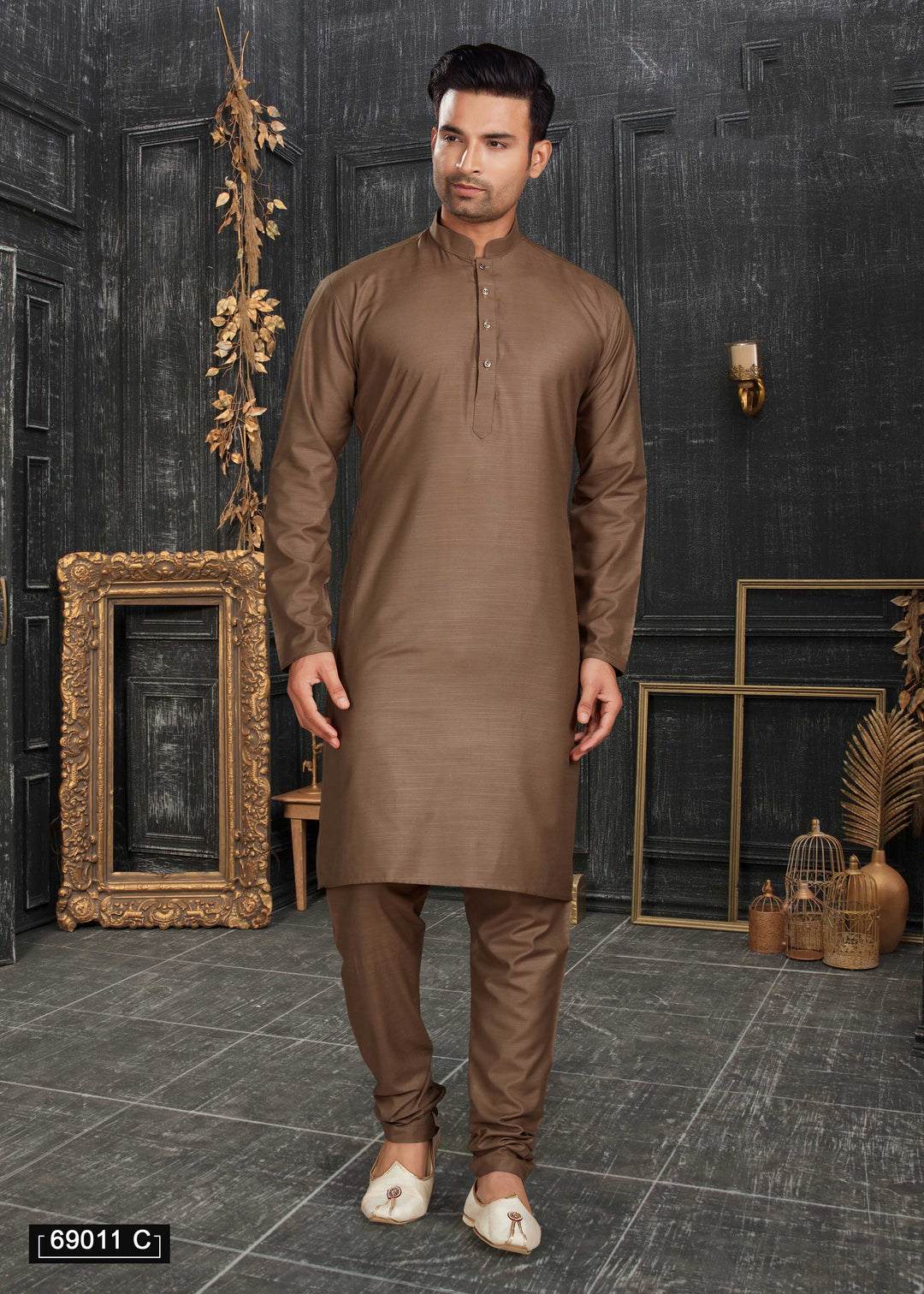 Malai Silk Kurta Pajama for Men | Digital Print & Silk Mastani Bottom