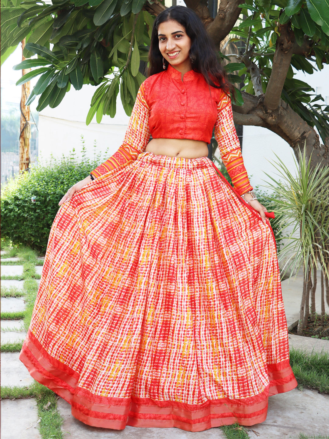 Orange Tussar Silk Lehenga | Stylish & Comfortable  Wedding Wear