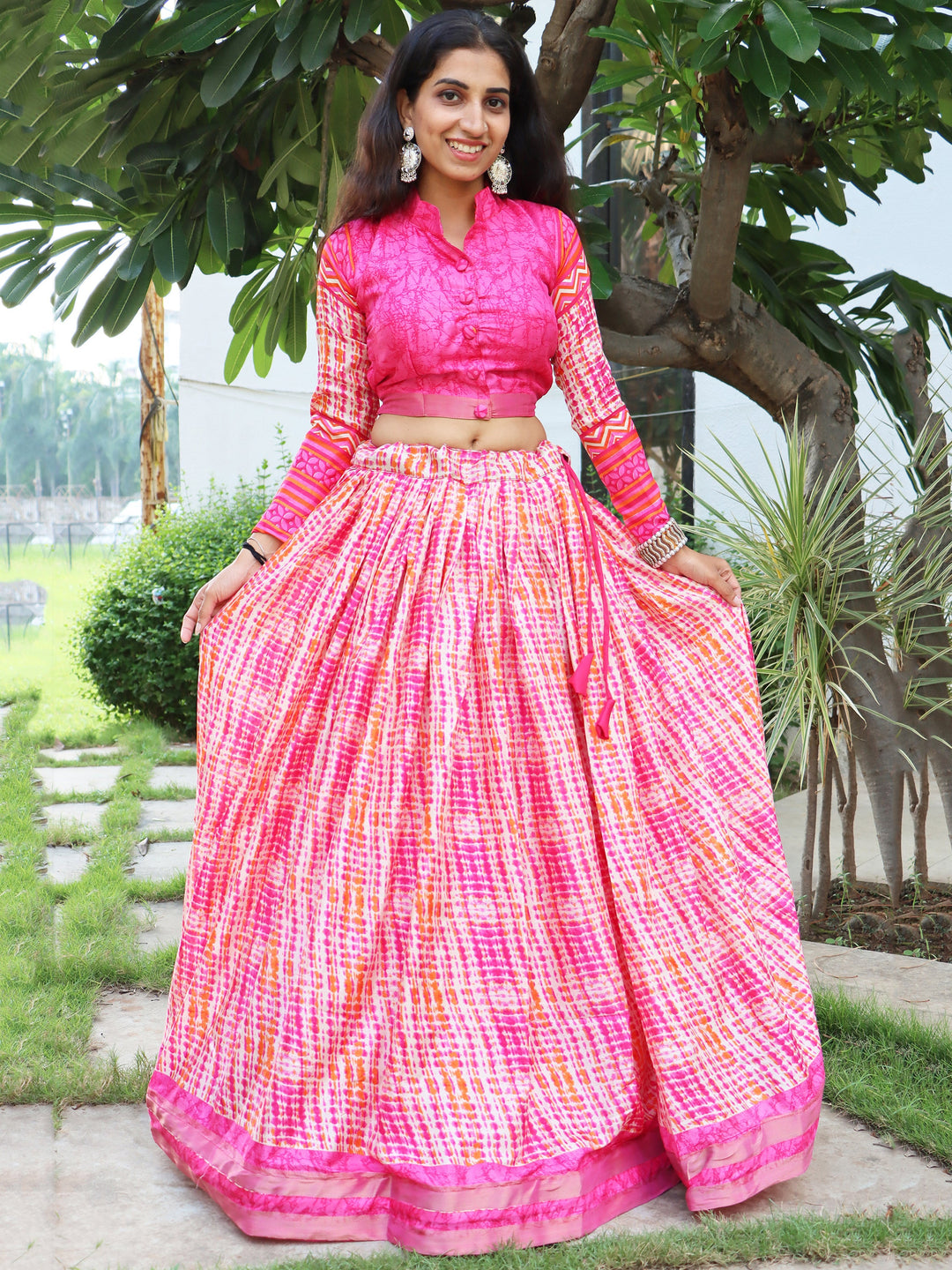 Pink Lehenga with Matching Choli | Digital Print for Elegant Style