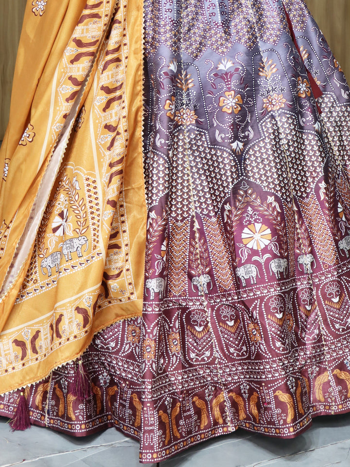 Chic Grey Lehenga for Women | Art Silk Lehenga with Matching Blouse