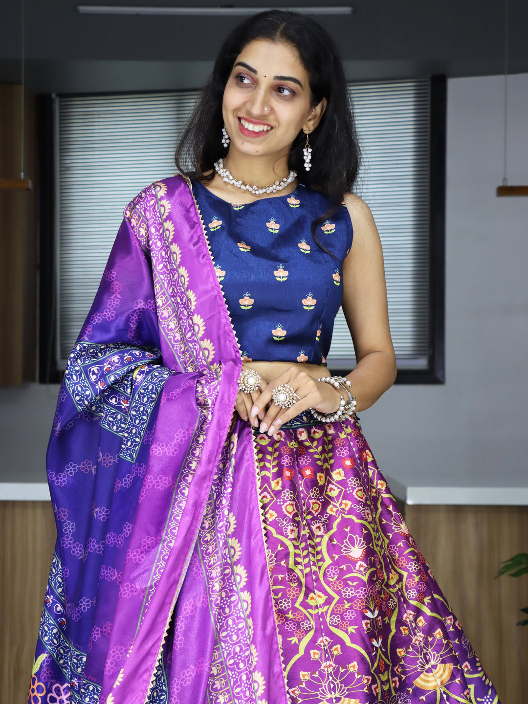 Festival-Ready Purple Lehenga | Intricate Gota Patti Work and Tassels