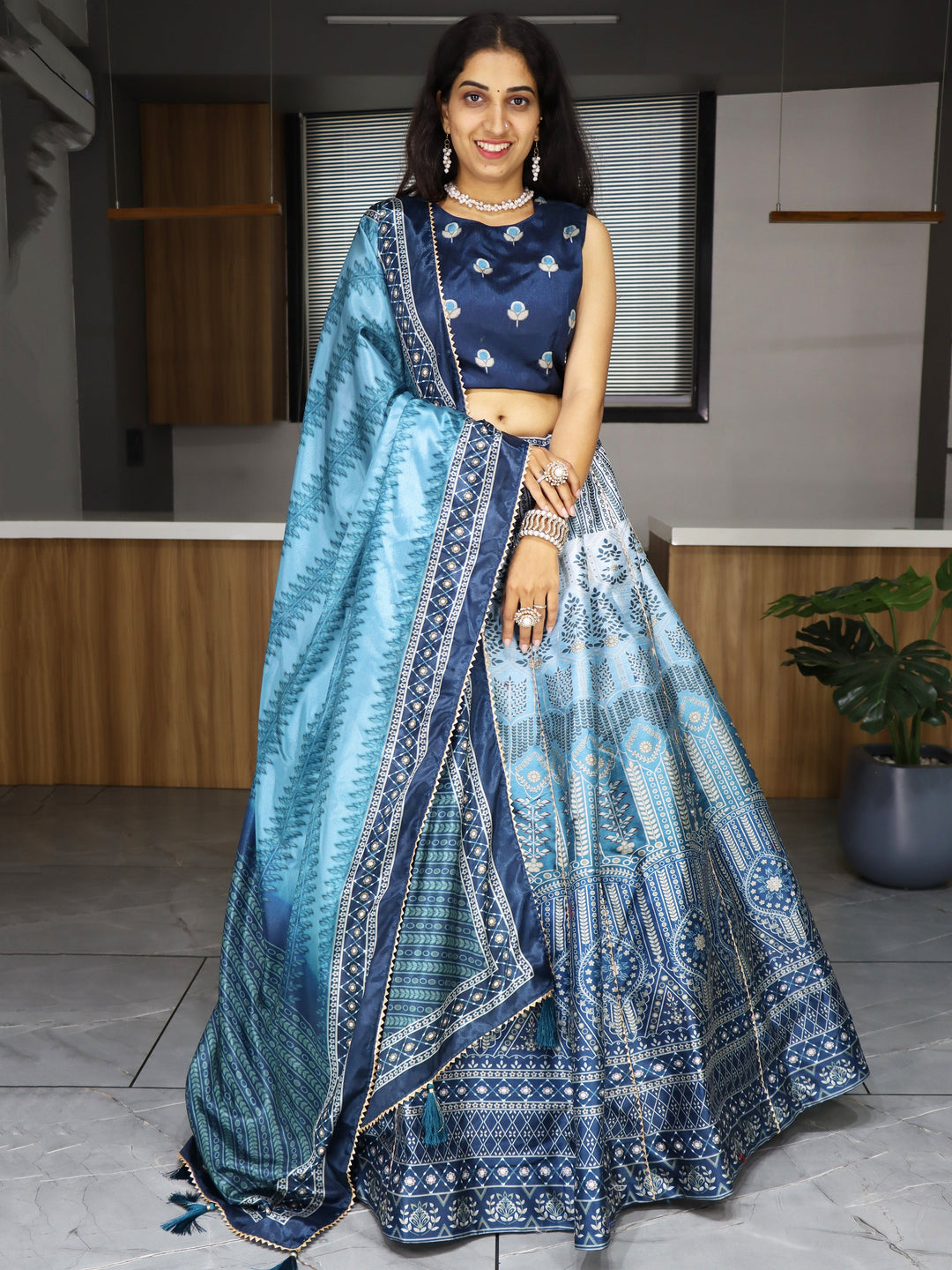 Charming Sky Blue Lehenga Set | Ideal for Festive Events and Celebrations