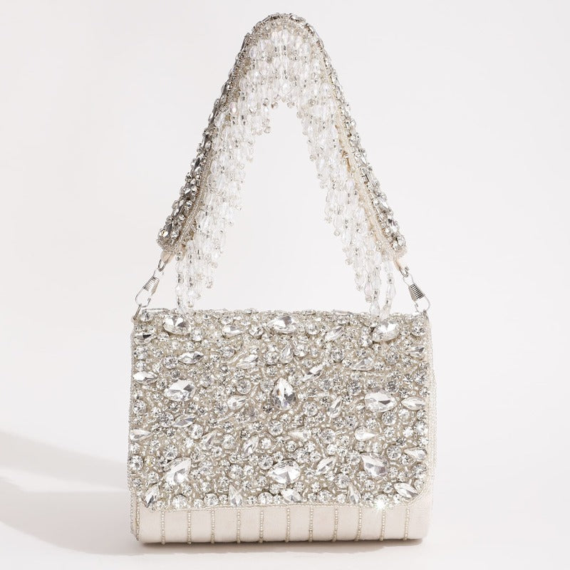 Grace Embellished Flap Over Bag | Trendy Handbag for Distinctive Elegance