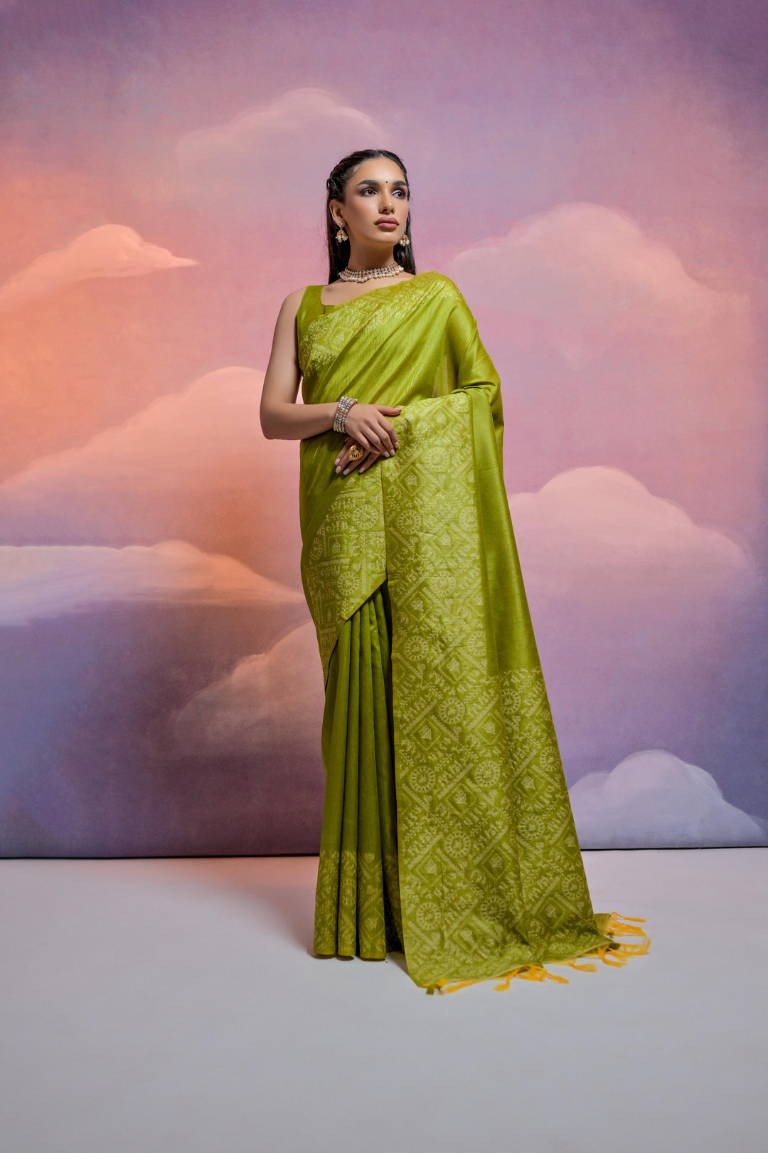 Elegant handloom saree with Warli weaving, perfect for special occasions