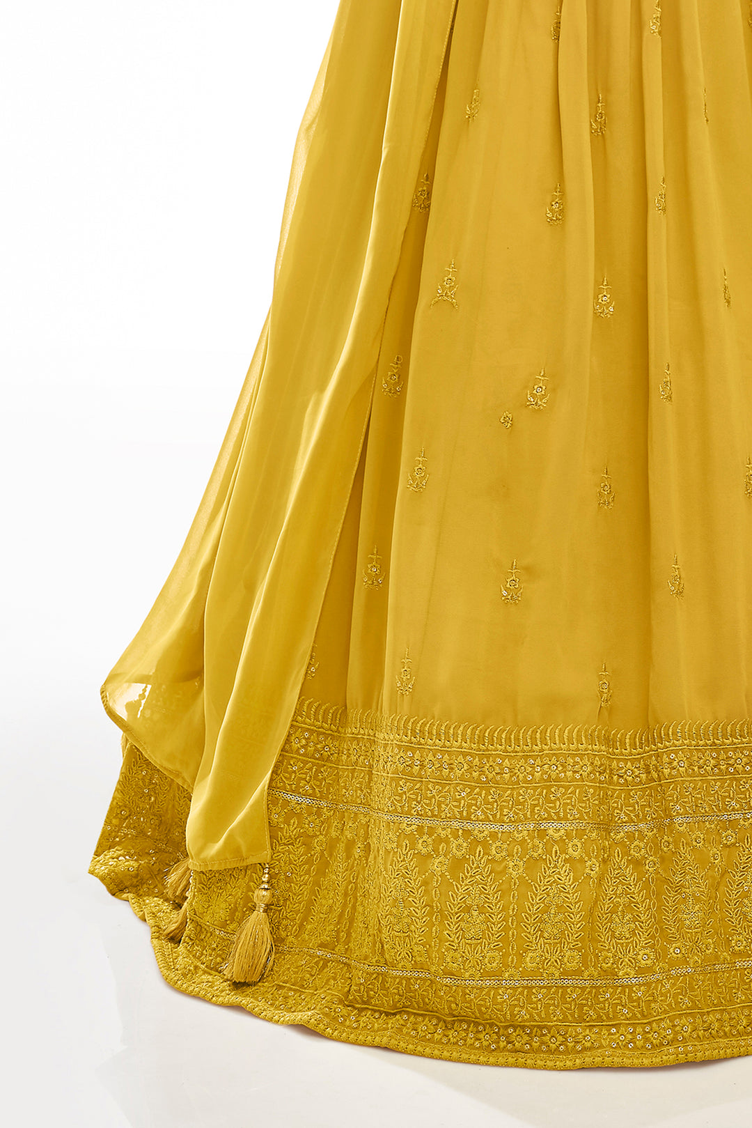 Mustard Georgette Lehenga | Elegant Lehenga Choli for Women