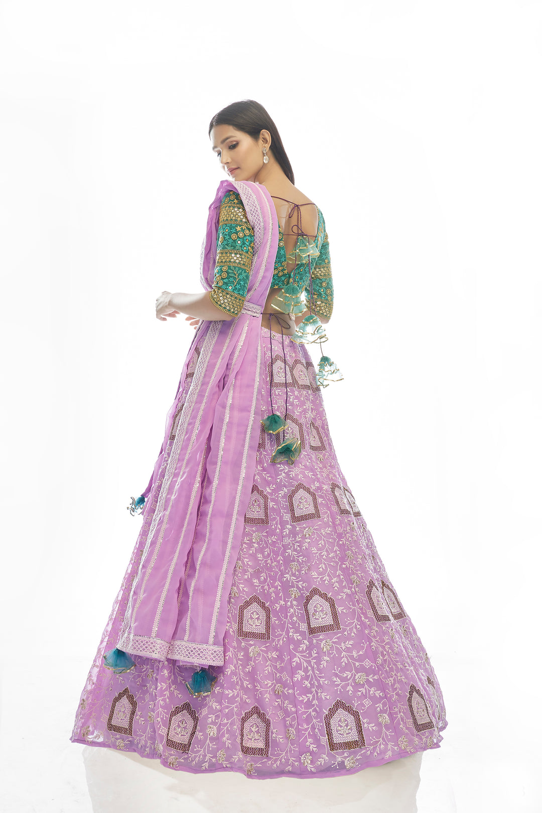 Elegant Light Purple Lehenga with Sequins | Wedding Lehenga Choli