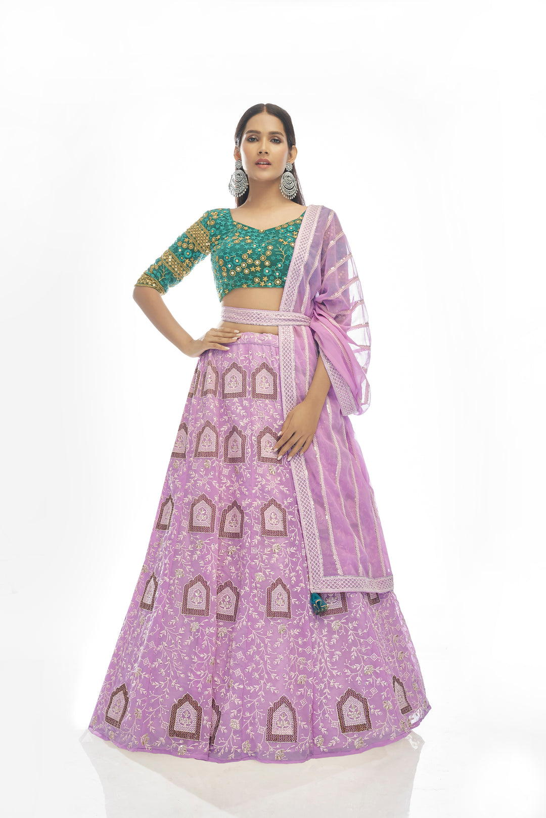 Elegant Light Purple Lehenga with Sequins | Wedding Lehenga Choli