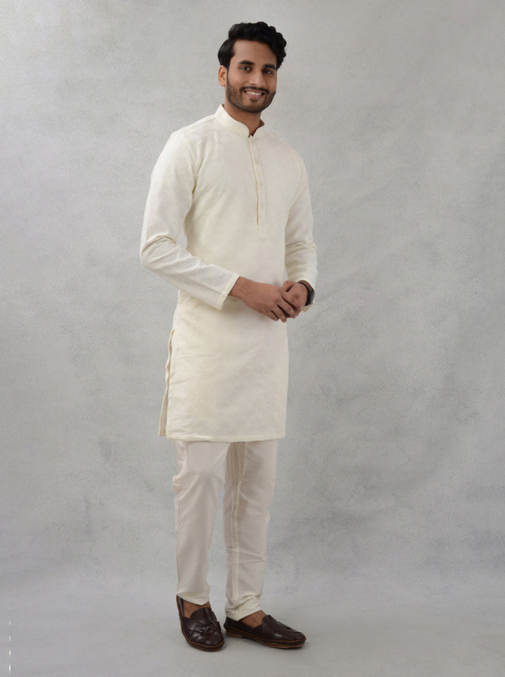 USA casual cotton kurta pajama, off white, men’s traditional wear