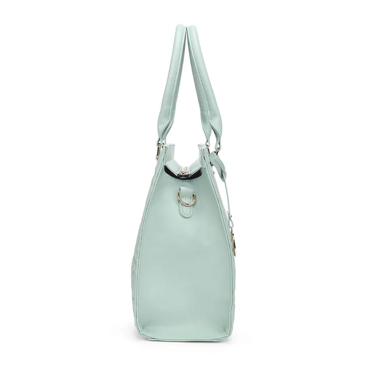 This refreshing mint-colored satchel from Lavie Luxe is ideal for both work and casual outings, enhancing your overall look.