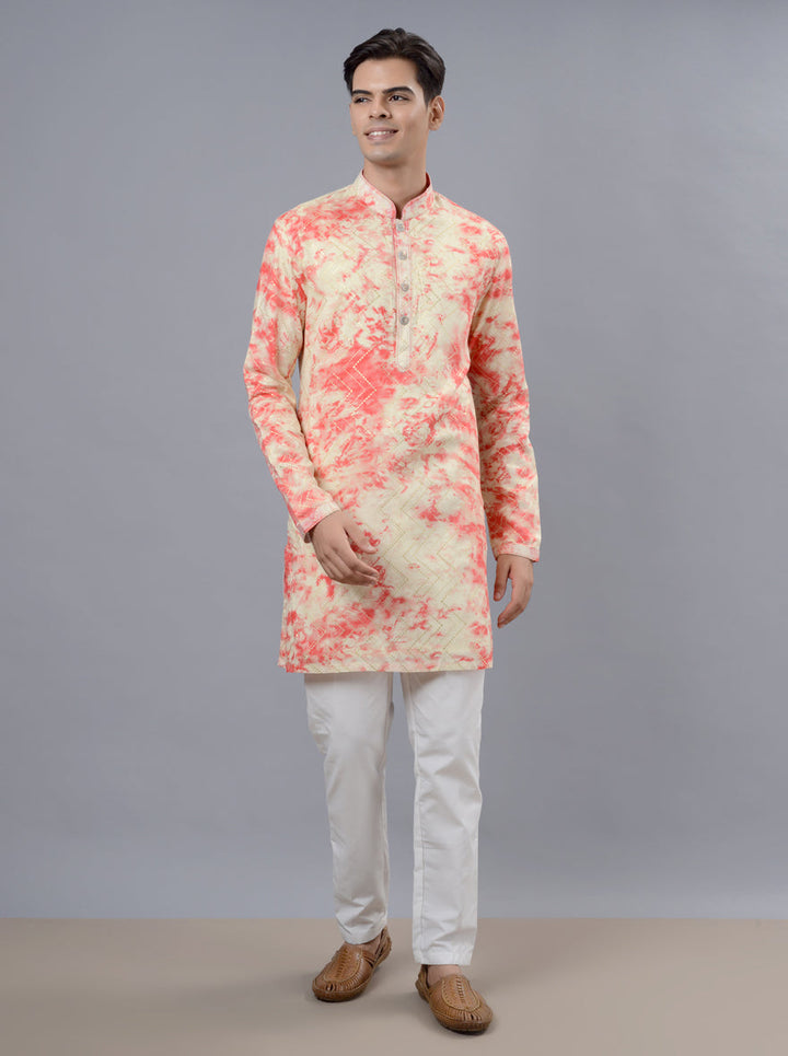 Elegant pink kurta pajama designed for luxury and tradition during celebrations in the USA.