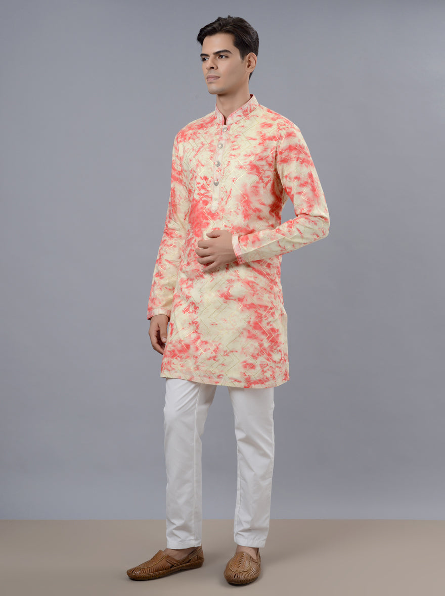 Celebrate in style with our pink kurta pajama, perfect for festive occasions in the USA.