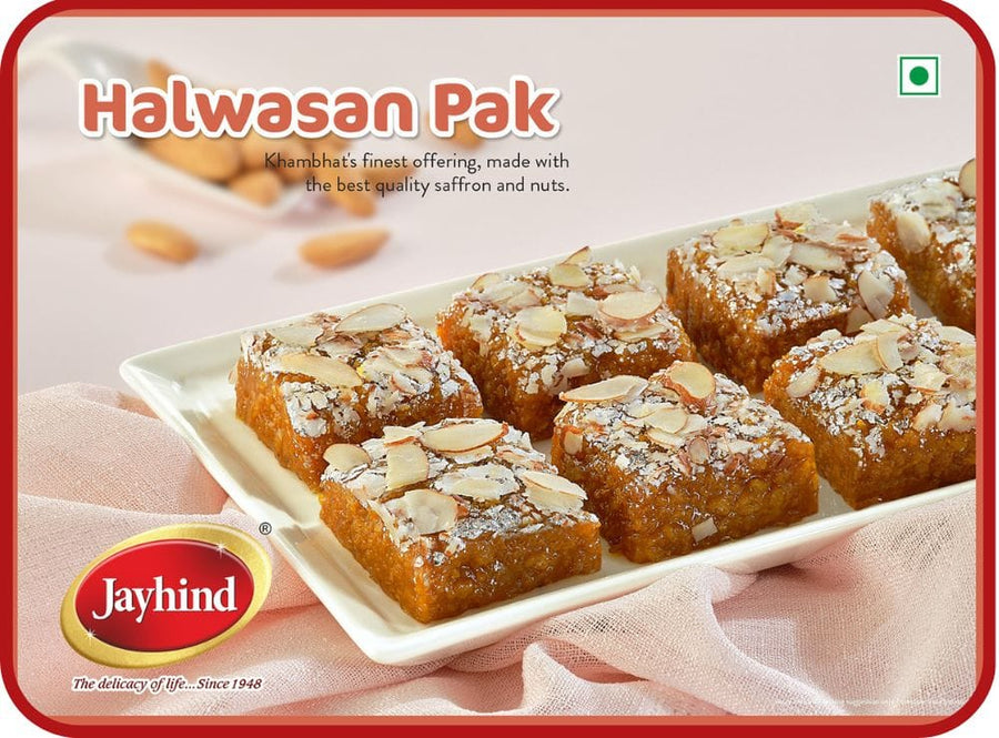 Halwasan Pak  Authentic Indian sweet with wheat flour, ghee, and cardamom for a delicious treat.