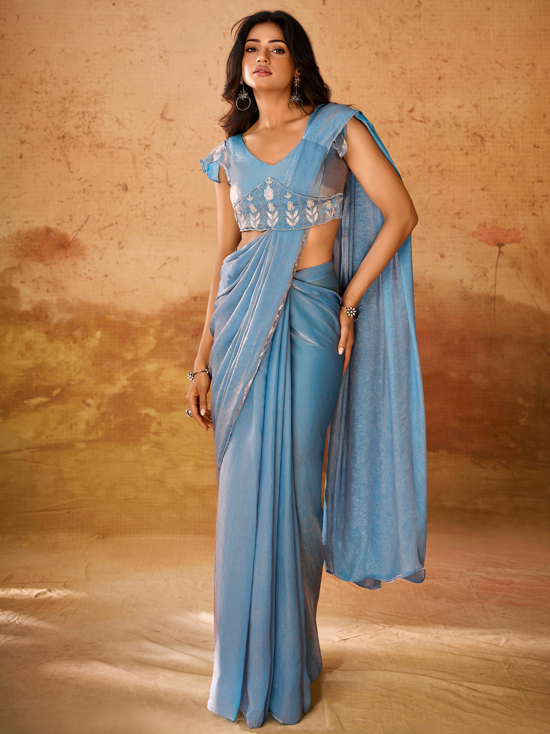 Vibrant color luxurious fabric exclusive attire crafted for elegance and style.