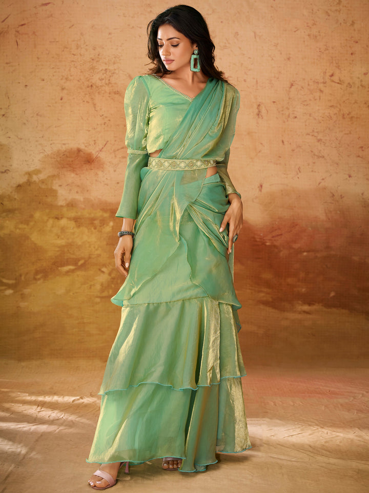 Vibrant color luxurious fabric exclusive attire crafted for elegance and style.