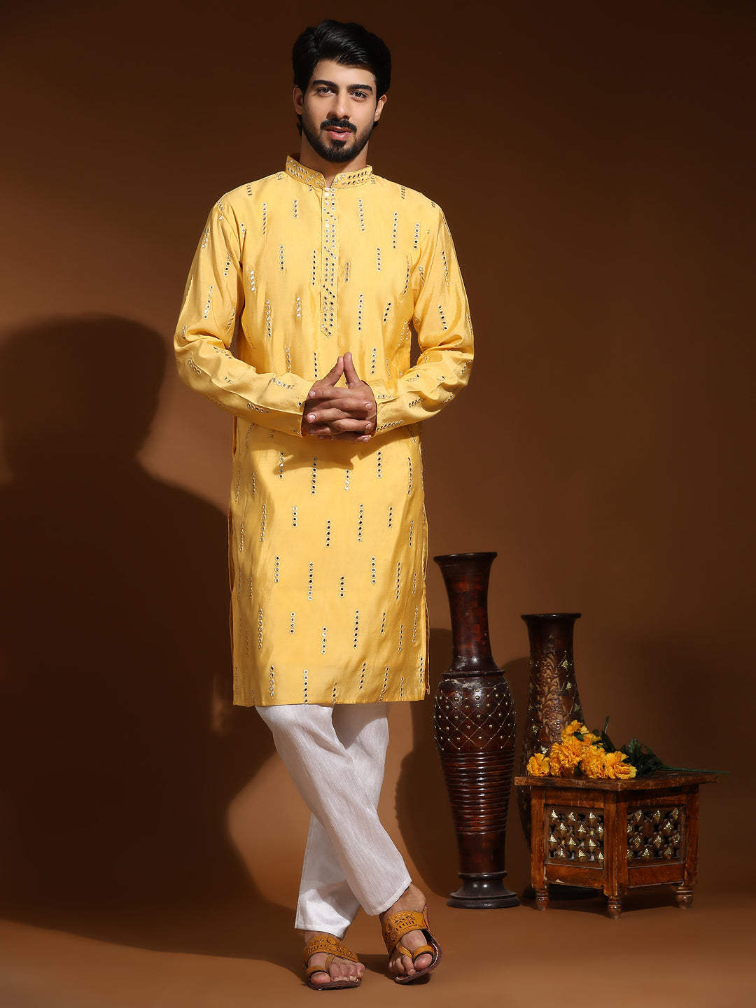 Designer Silk Kurta Set | Sophisticated Festive Wear for Haldi Ceremonies