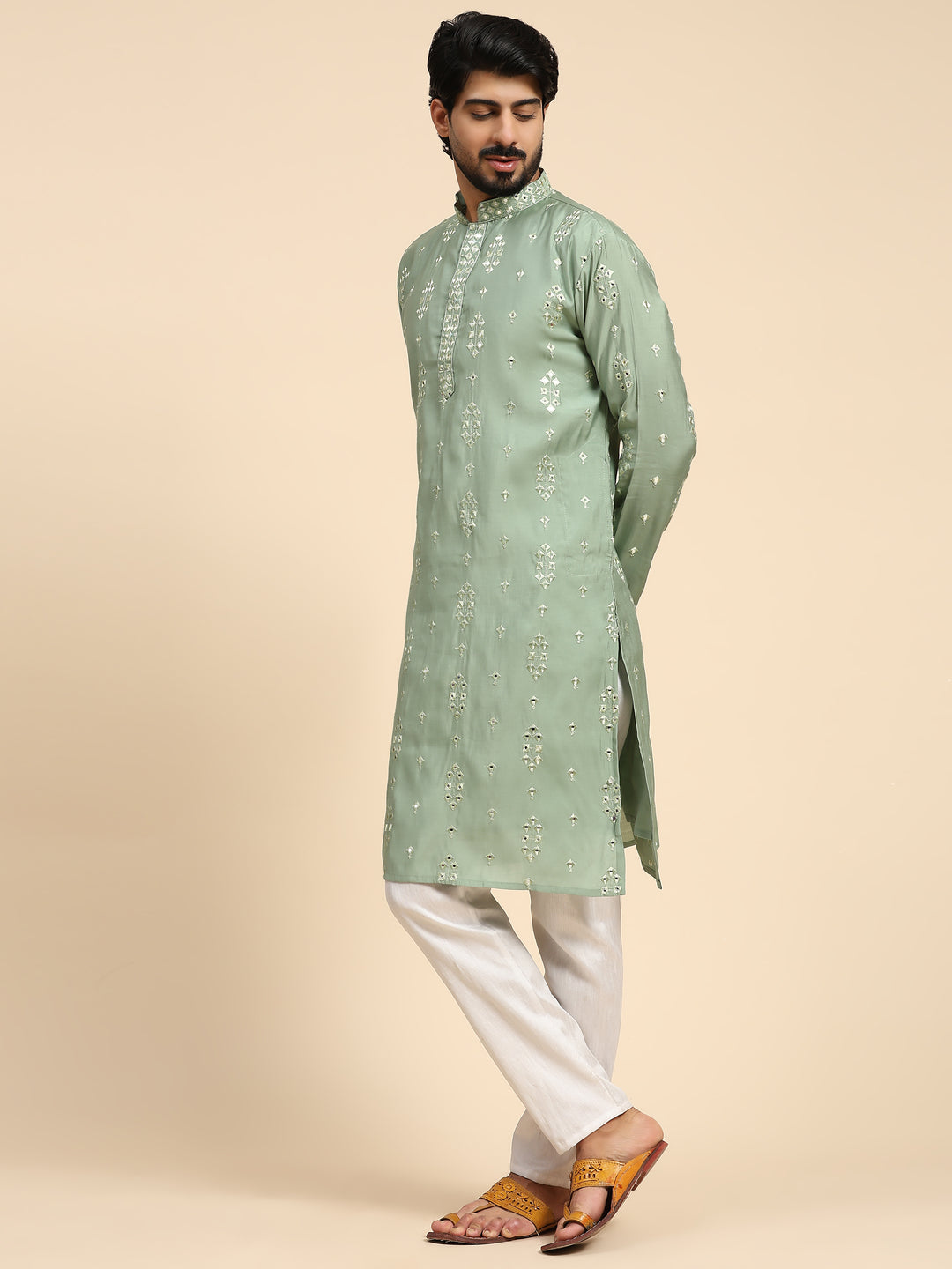 Kurta Set for Men | Mirror Work for Mehandi & Festive Celebrations