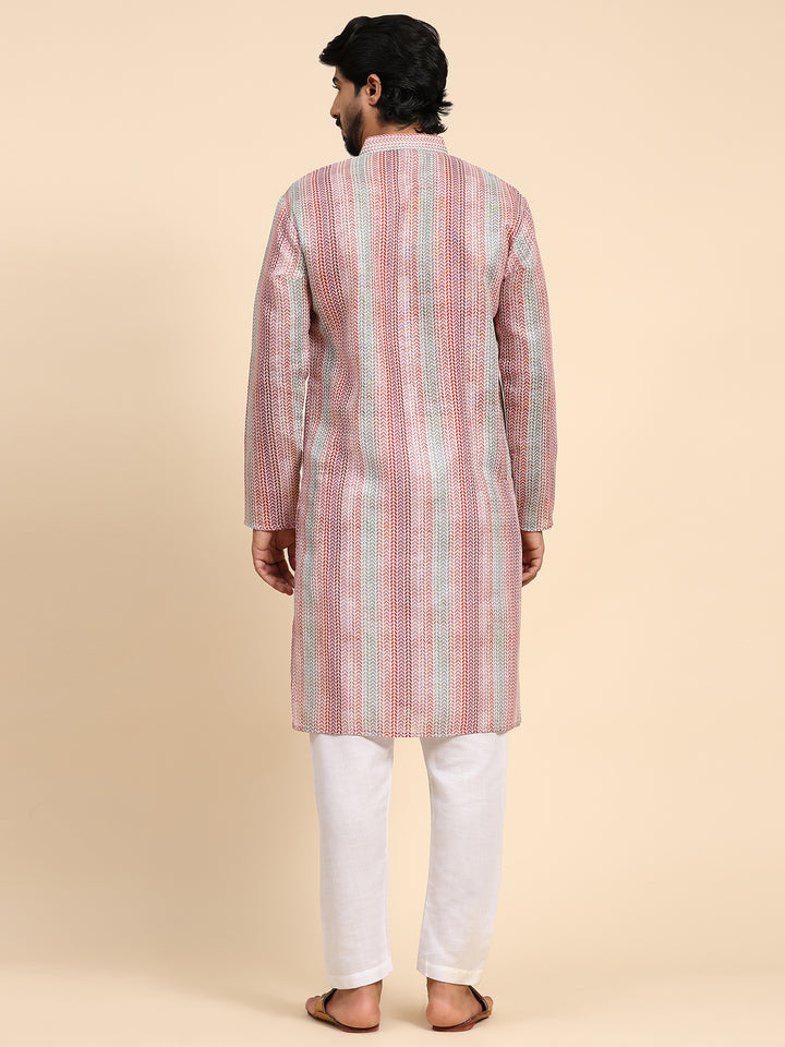 Stylish Men's Kurta Set | Digital Prints for Weddings & Festive Events