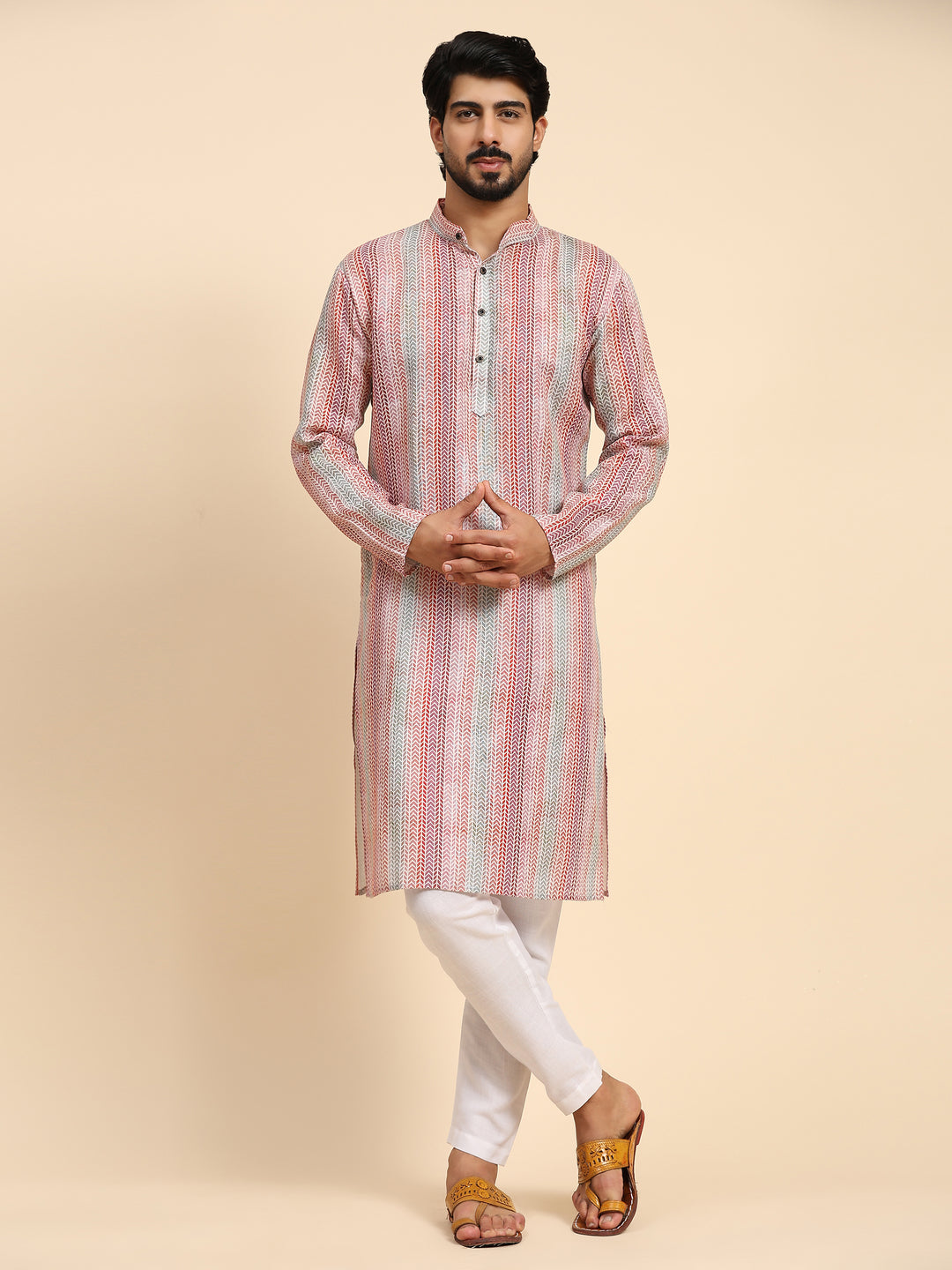 Stylish Men's Kurta Set | Digital Prints for Weddings & Festive Events