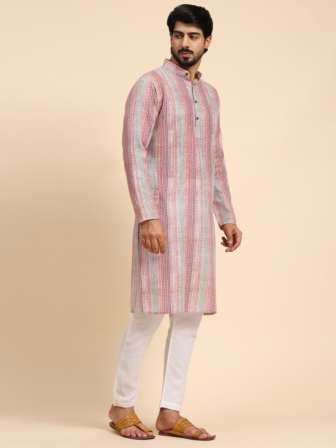 Stylish Men's Kurta Set | Digital Prints for Weddings & Festive Events